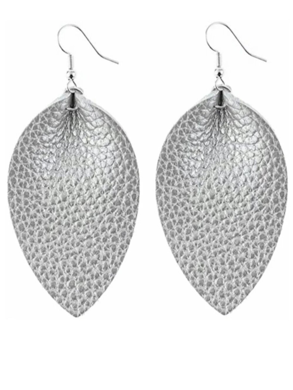 Handmade Vegan Leather Leaf Dangle Set NWT - Picture 1 of 7